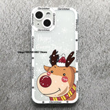 Cartoon Christmas & New Year Cute Elk Santa Phone Case For iPhone 15 14 13 12 Series