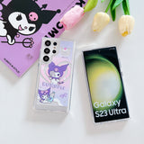 Cartoon Sanrios Kuromi Transparent Case for Samsung Galaxy S23 S22 series