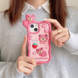 Cartoon 3D Lotso Soft Case for iPhone 14 13 12 series