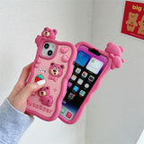 Cartoon 3D Lotso Soft Case for iPhone 14 13 12 series
