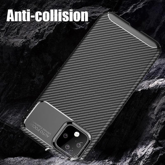 Silicone Carbon Fiber Soft TPU Shockproof Case Cover For Google Pixel 3A XL 4 XL