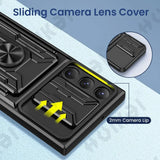 Slide Camera Protection 360° Ring Holder Slide Card Holder Wallet TPU Case For Samsung Galaxy S24 S23 S22 S21 Ultra Plus