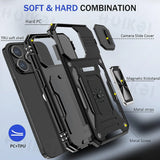 Slide Camera Protection Ring KickStand Armor Case For iPhone 15 14 13 12 series