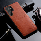 Luxury PU Leather Card Holder Case for Samsung Galaxy S23 Ultra Plus