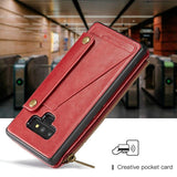 Leather wallet case For Galaxy Note 9 8 S9 Plus with Zipper slots & Cards