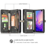 Zipper Multi-Function Detachable Card Wallet Phone Case For Samsung Galaxy S10 S10 Plus S10e S8 S9 + Note 8 9