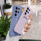 Cat Paw Liquid Silicone Soft Case For Samsung Galaxy S23 S22 S21 series