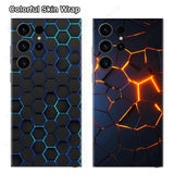 Colorful Honeycomb Decal Skin Protector Cover 3M Wrap Sticker Edges Cover for Samsung Galaxy S23 S22 Ultra Plus