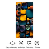 Colorful Rock Decal Skin Back Protector Cover Wrap Stones Sticker for Samsung Galaxy S23 S22 Ultra Plus