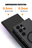Corrugated Pattern Non-Slip Bumper Magnetic Wireless Charge Matte Case For Samsung Galaxy S24 series