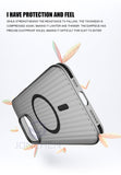 Corrugated Pattern Non-Slip Bumper Magsafe Magnetic Wireless Charge Hard PC Matte Case For iPhone 15 14 13 series