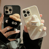 Couple Autumn Winter Plush Doll Case For iPhone 14 13 12 series