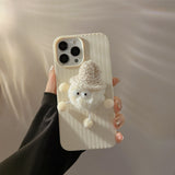 Couple Autumn Winter Plush Doll Case For iPhone 14 13 12 series