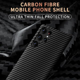 Ultra Slim Contrast Color Carbon Fiber Texture TPU Case For Samsung Galaxy S23 S24 S22 S21 series