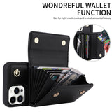 Crossbody Cards Slot Wallet Leather Case Lanyard Long Strap Holder for iPhone 14 13 12 series