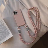 Crossbody Lanyard Necklace Liquid Silicone Case For iPhone 14 13 12 Series