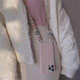 Crossbody Lanyard Necklace Liquid Silicone Case For iPhone 14 13 12 Series