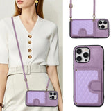 Crossbody Wallet Lanyard Strap Leather Case for iPhone 14 13 12 series