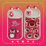 Cue Pink Bear Cartoon Cases With Wake Me For Food Slogan For iPhone 14 13 12 series