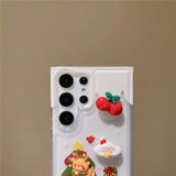 Cute 3D Christmas Transparent Shockproof Bumper Case For Samsung Galaxy S23 S22 Series