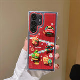Cute 3D Christmas Transparent Shockproof Bumper Case For Samsung Galaxy S23 S22 Series