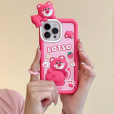 Cute 3D Cartoon Toy Story Lotso Silicone Case for iPhone 14 13 12 series