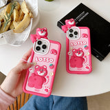Cute 3D Cartoon Toy Story Lotso Silicone Case for iPhone 14 13 12 series