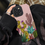 Cute Cactus Pattern Shockproof Soft Case For iPhone 14 13 12 series