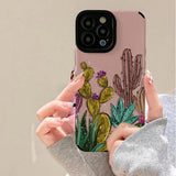 Cute Cactus Pattern Shockproof Soft Case For iPhone 14 13 12 series