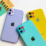 Cute Cartoon Tempered Glass Camera Protector Sticker Case For iPhone 11 Series