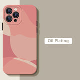 Cute Colorful Art Heart Pattern Matte Soft Silicone Case For iPhone 14 13 12 series