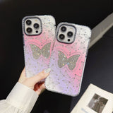 Cute Glitter Diamond 3D Butterfly Armor Lovely Bling Case For iPhone 14 13 12 series