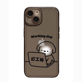 Cute Minimal Cat Dog Cartoon Transparent Soft Case For iPhone 14 13 12 series