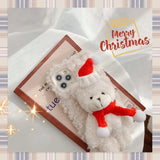 Cute Plush Christmas Bear Lens Protection Phone Case For iPhone 15 14 13 12 Series