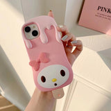 Cute My Melody Pink Ice Cream Soft Silicone Cases For iPhone 14 13 12 series