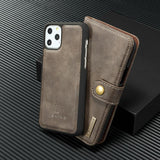 Retro Magnetic 2 in 1 Luxury Detachable Leather Wallet Case For iPhone 11 Pro Max