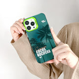 Double Layer Colourful Silver Coconut Tree Case for iPhone 14 13 12 series