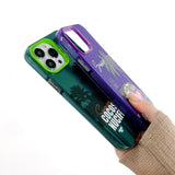 Double Layer Colourful Silver Coconut Tree Case for iPhone 14 13 12 series