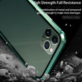 Double Sided Tempered Glass Magnetic Full Body Metal Frame Case For iPhone 11 Pro Max
