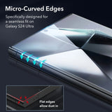 2 Pack 3D Curved HD Clear Tempered Film with Auto Alignment Kit for Samsung Galaxy S24 Ultra
