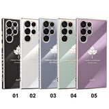 Electroplated Maple Leaf Silicone Case For Samsung S23 S22 S21 Ultra Plus