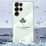 Electroplated Maple Leaf Silicone Case For Samsung S23 S22 S21 Ultra Plus