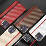 Carbon Fiber PU Leather Case For iPhone 11 Pro MAX X XR XS
