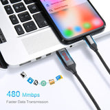 LED Display Lighting USB Cable For iPhone X XS Max 8 Plus iPad