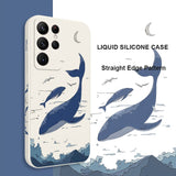 Fantasy Whale Liquid Silicone Case For Samsung Galaxy S23 S22 S21 series