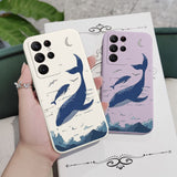 Fantasy Whale Liquid Silicone Case For Samsung Galaxy S23 S22 S21 series