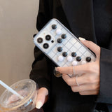 3D Grid Chequer Unique Transparent Shockproof Shell TPU Case For iPhone 14 13 12 series