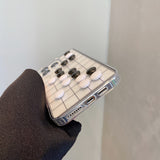 3D Grid Chequer Unique Transparent Shockproof Shell TPU Case For iPhone 14 13 12 series