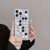 3D Grid Chequer Unique Transparent Shockproof Shell TPU Case For iPhone 14 13 12 series