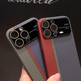 Carbon Fiber Hard PC Camera Lens Protection Case For iPhone 14 13 12 series